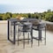 Armen Living Argiope Outdoor Patio 5-Piece Bar Table Set in Aluminum with Gray Cushions 840254333178 - alternate 3